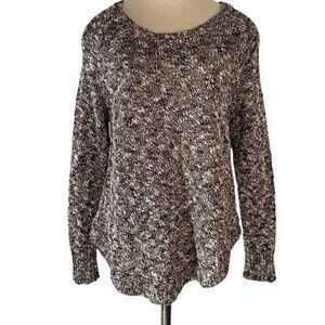 Eileen Fisher Womens Linen Blend Modern Marled Knit Longsleeve Sweater Small